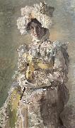 Mikhail Vrubel Portrait of Nadezhda zabela-Vrubel.the Artist's wife,wearing an empire-styles summer dress made to his design china oil painting artist